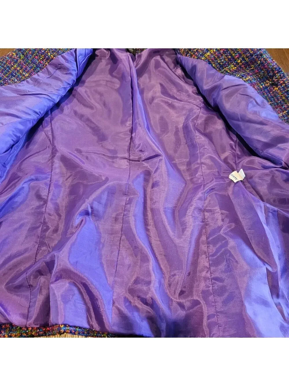Women's Unbranded Purple Multicolor Tweed Blazer Jacket Size 10